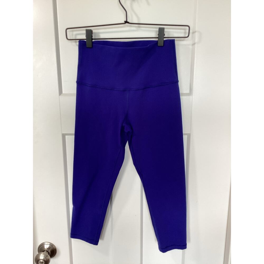 Ivivva by‎ Lululemon Girls Running Stretch Pull on Cropped Leggings Blue Size 12